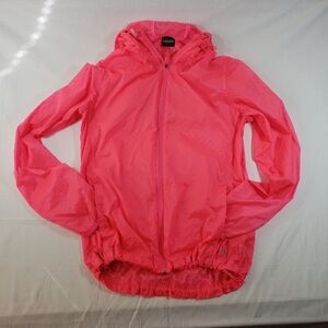 Hind Jacket Womens Small Pink Hooded Full Zip Windbreaker Lightweight Nylon